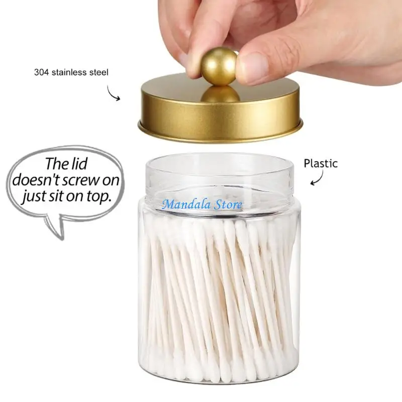 U2JC Airtights Sealed Plastic Jar for Protecting Cotton Balls from Moisture in Humid Bathroom Environment for Daily Use
