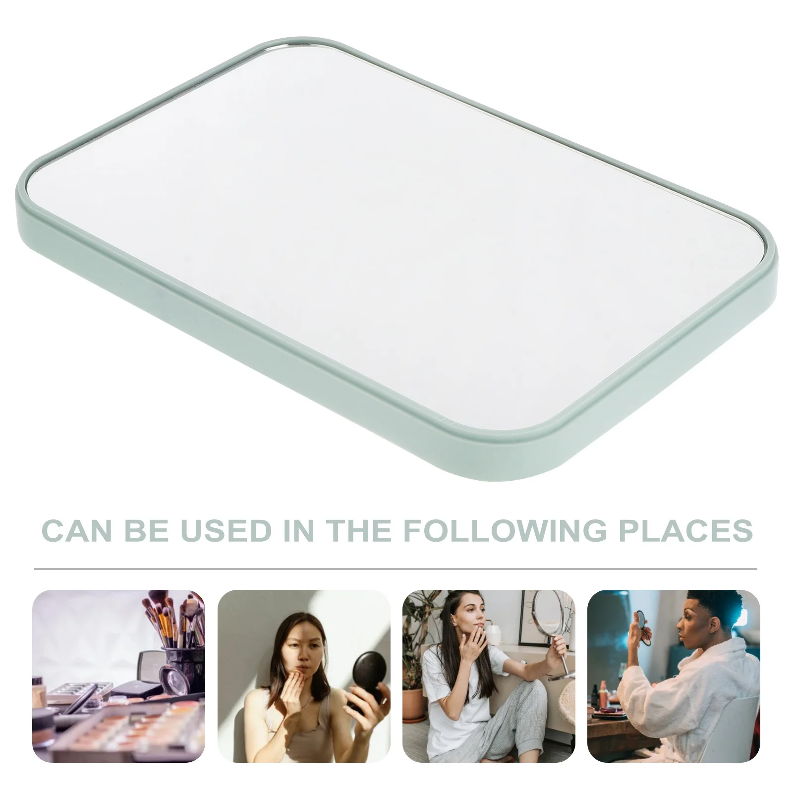 Kompakter, faltbarer Desktop-Spiegel, hellgrün, hochauflösende, klare Oberfläche für Zuhause, Büro, Reisen, Klappspiegel