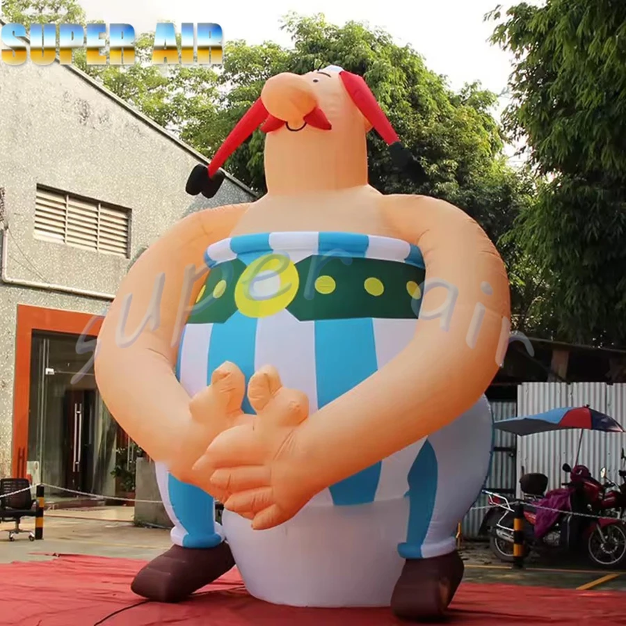 Hoge kwaliteit op maat gemaakte productie opblaasbare stripfiguur gigantische opblaasbare dikke persoon