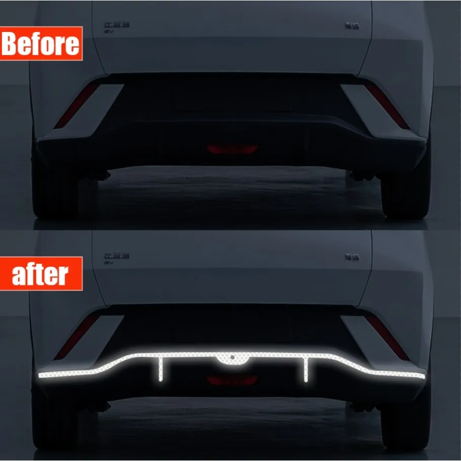 For BYD Seagull / Dolphin Mini Reflective Stickers Bumper Luminous Stickers Safety Travel Car Body Decoration Auto Accessories