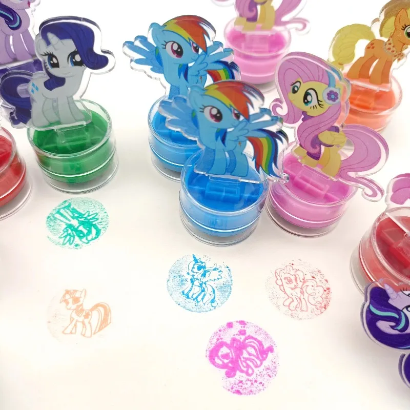 

6pcs My Magical Little Ponys Cartoon Stamps Toy Twilight Sparkle Rainbow Dash Action Figure Book Stamp Colorful Pattern Gift
