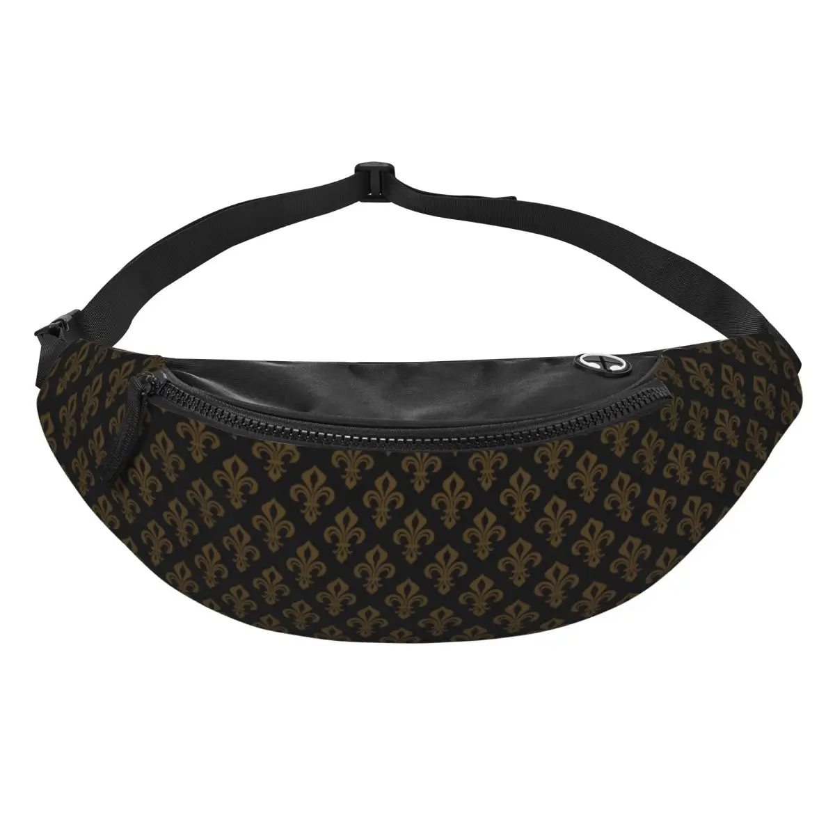 Custom Lily Flower Fleur De Lis Fanny Pack Women Men Fashion Crossbody Waist Bag for Camping Biking Phone Money Pouch