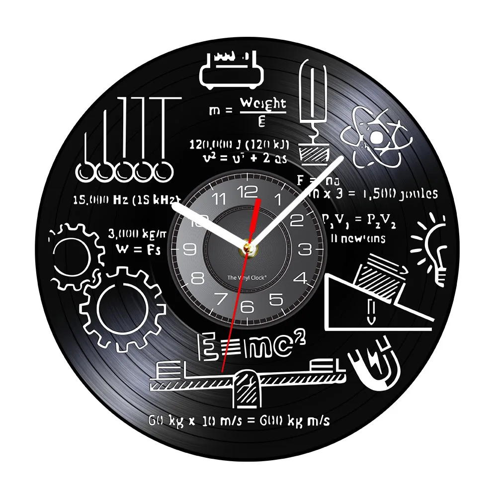 

Scientist Physics Vinyl Record Wall Clock School Classroom Math Decor E=mc2 Theory of Relativity Artwork Silent Sweep Wall Watch