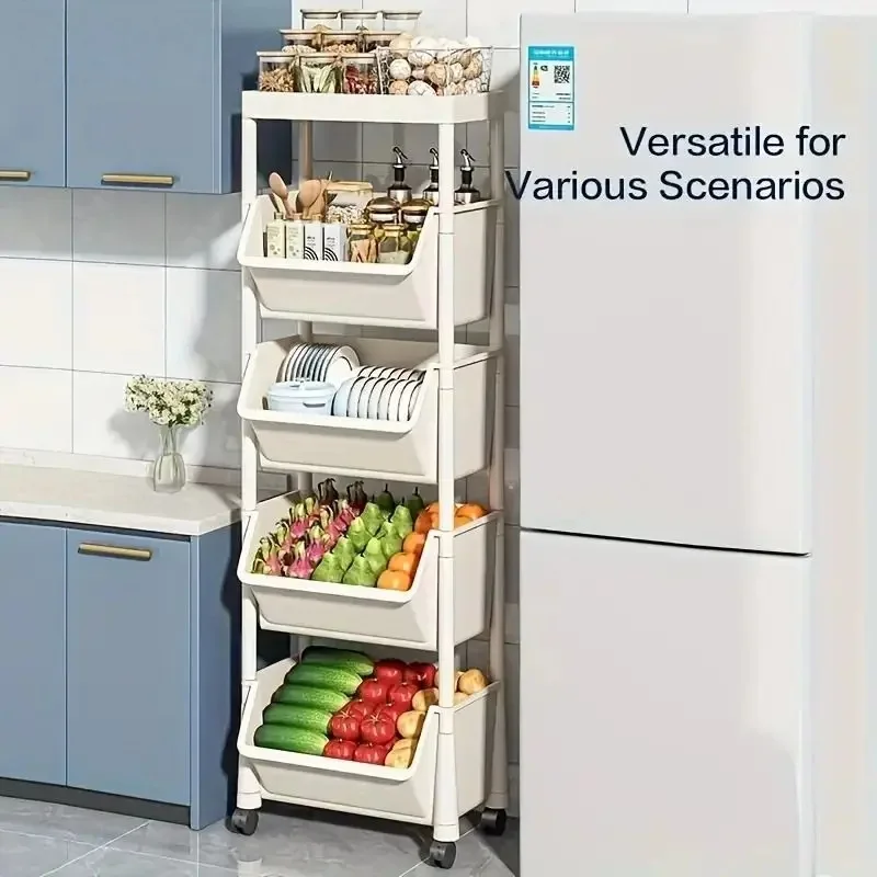 

5-уровневые пластиковые держатели для хранения, стеллажи на колесиках, современные многослойные стеллажи, полка для хранения в офисе, гостиной, доставка из США