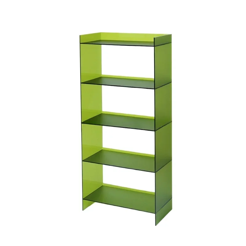 Light luxury multi-layer bookshelf, household integrated transparent bookcase,  figure storage shelf