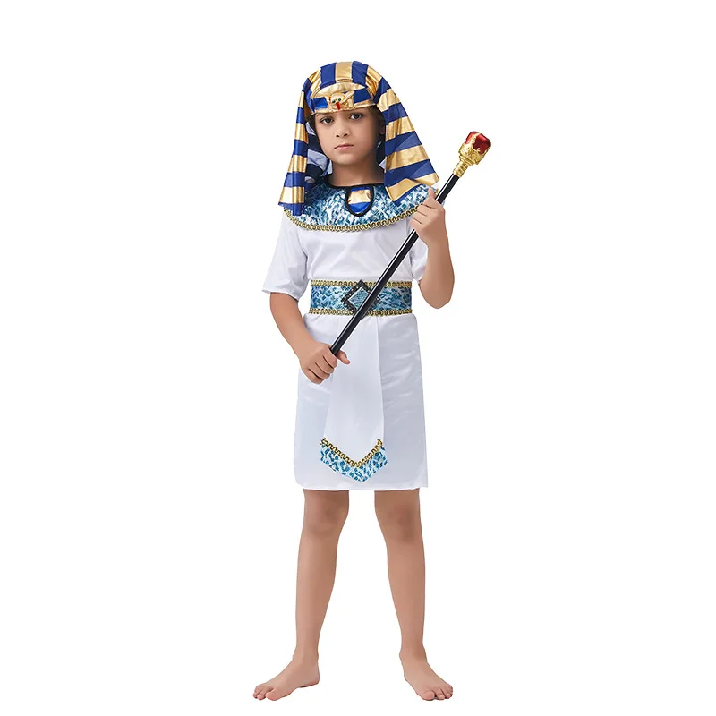 

Halloween Boy Stage Performance Costume Egyptian Queen King Parent Boys Couple Pharaoh Beauty Queens Performance Costume