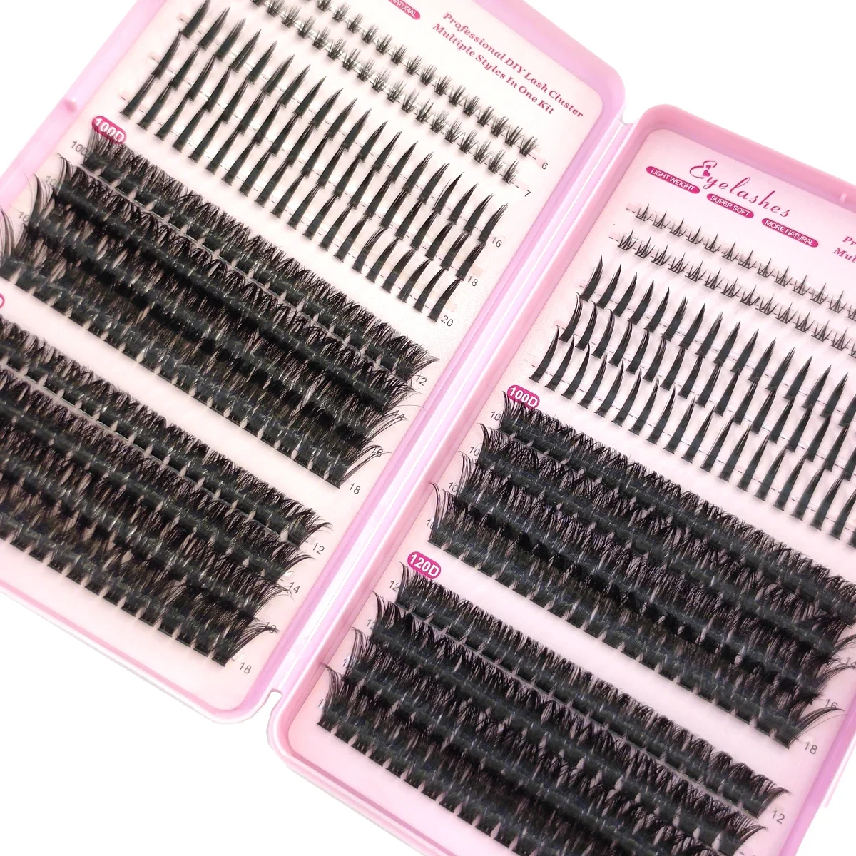 100D120D spike Lower600PCS BundleNew Extended Eyelash Natural Style Independent Eyelash Handmade Eyelash Bundle 3D Mink Eyelash