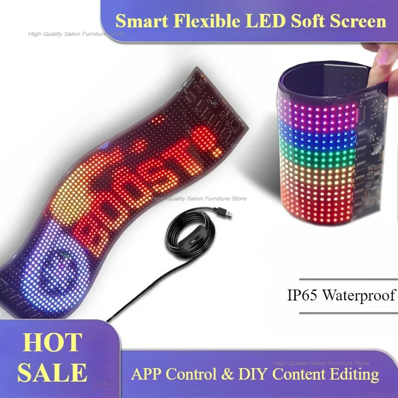 ​Blinking Demon Eyes LED Car Light ​Smart Bluetooth LED Display Flexible USB-Powered Full Color Screen Commercial Advertising