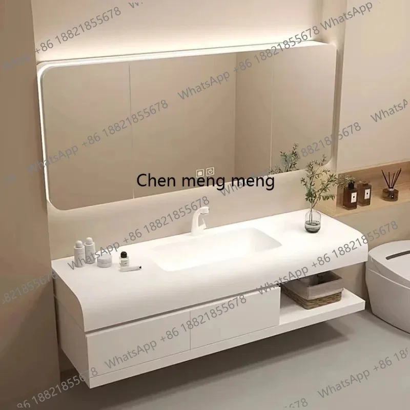 03 Bathroom Furniture Floating Basin Bathroom Cabinet Wall Light Modern Sink Cabinet Storage Mirror Armario De Banheiro Home