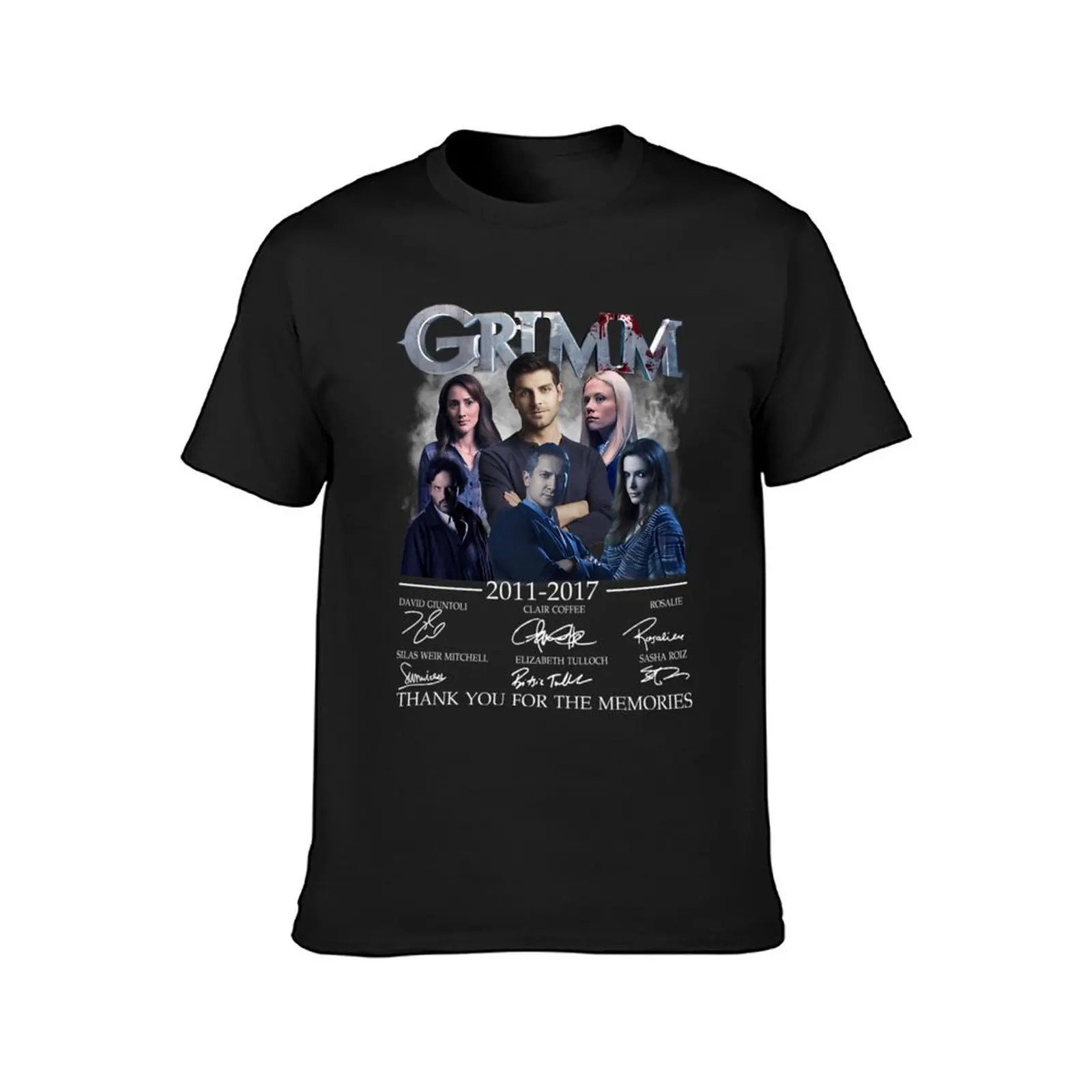 Grimm Movie 2011-2017 Cast Full Signed David Giuntoli Bitsie Tulloch Mens Womens black T-Shirt