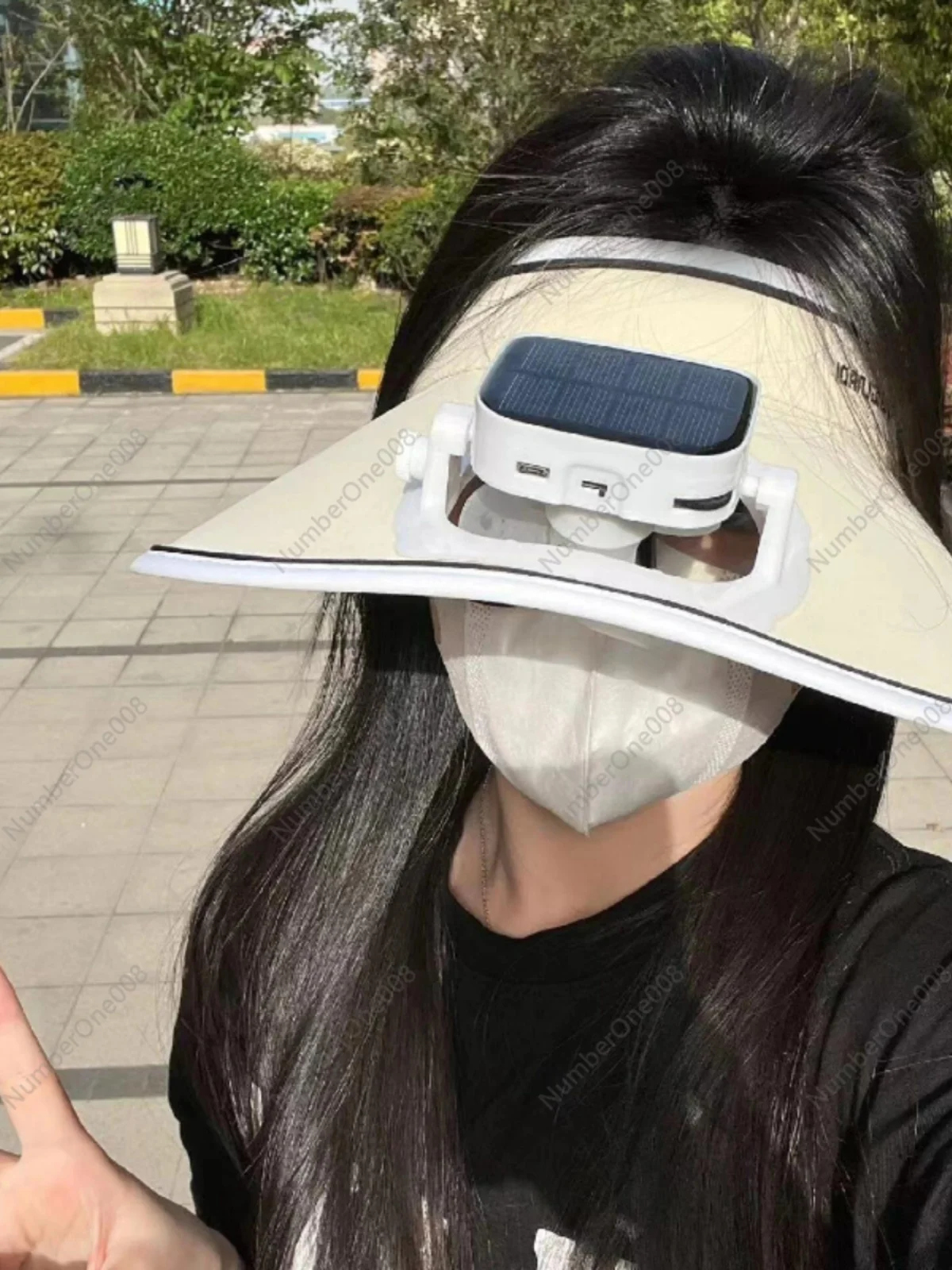 Solar Fan Hat Adult Summer Sun Hat Female Sun Protection UV Protection Round Face Show Face Small Big Head Circumference