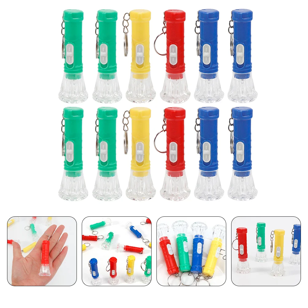20 Pcs Pen Style Flashlight Keychain Toddler Small Flashlights for Kids Rechargeable Plastic Bulk Hanging Decor