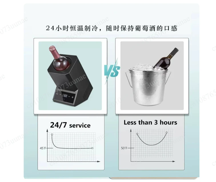 Wine Chiller  Stainless Steel Electronic Ice  Cooler Red  Rapid Cooling Cooler Temperature Control Adjustment
