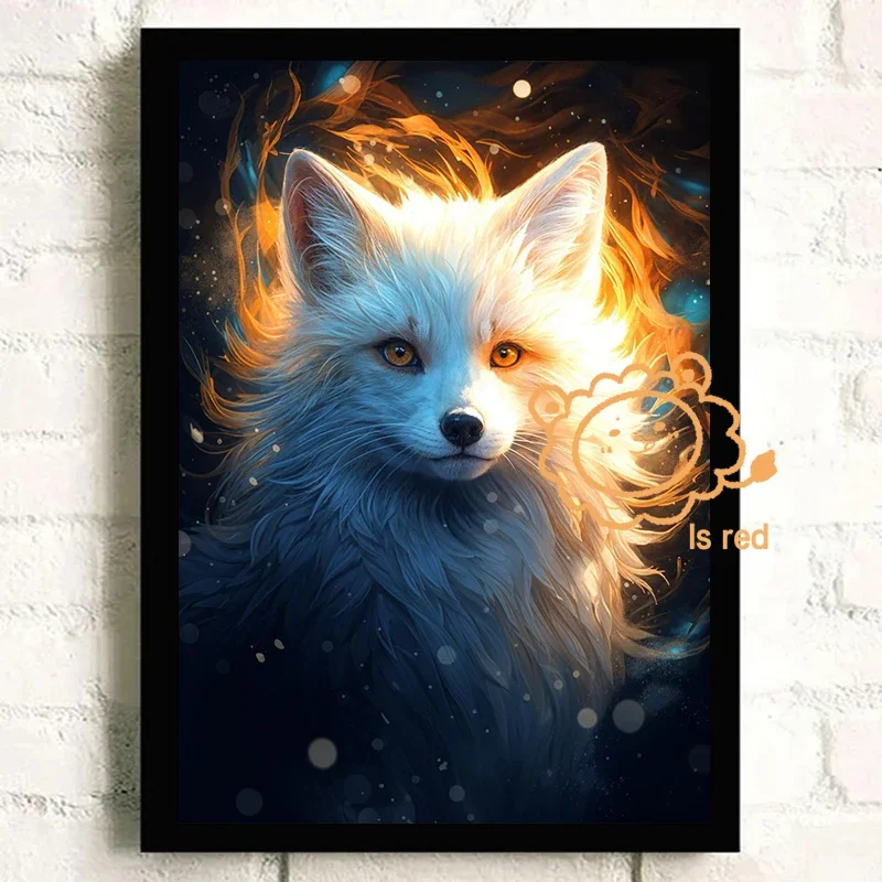 Cosmic Celestial Animals Poster Eagle Snake White Fox Whale Canvas printing For Home Living Room Wall decor frameless painting