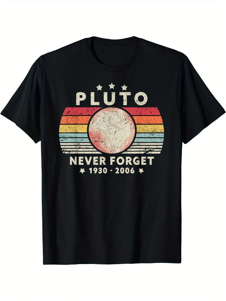 

Classic letter pattern, retro style men's cotton round neck short sleeve T-shirt.