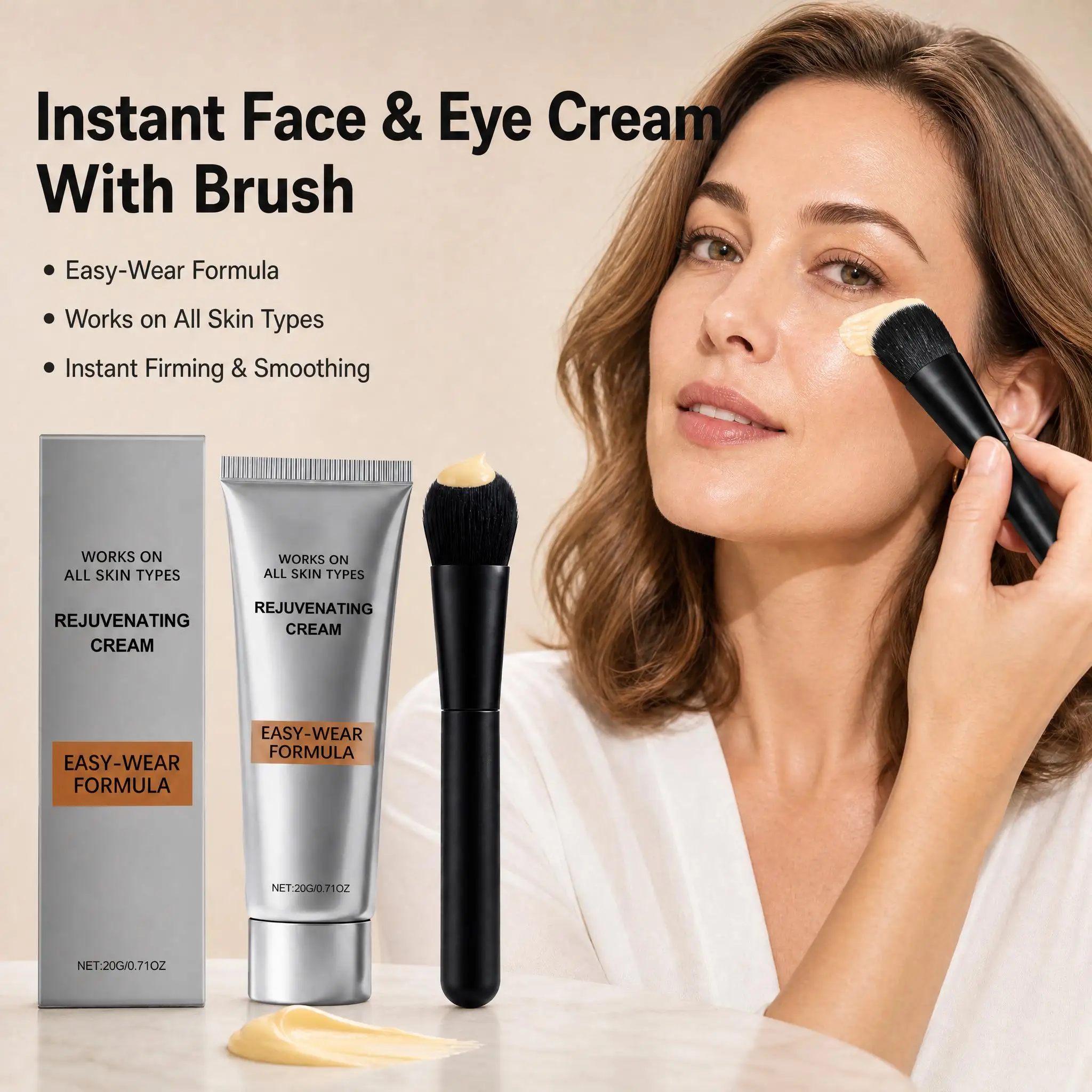 Perfection Eye Tightener With Brush,Instant Firming Primer,Easy-Wear Formula For Lift & Smooth Finish Hydrate Tired Eyes Skin