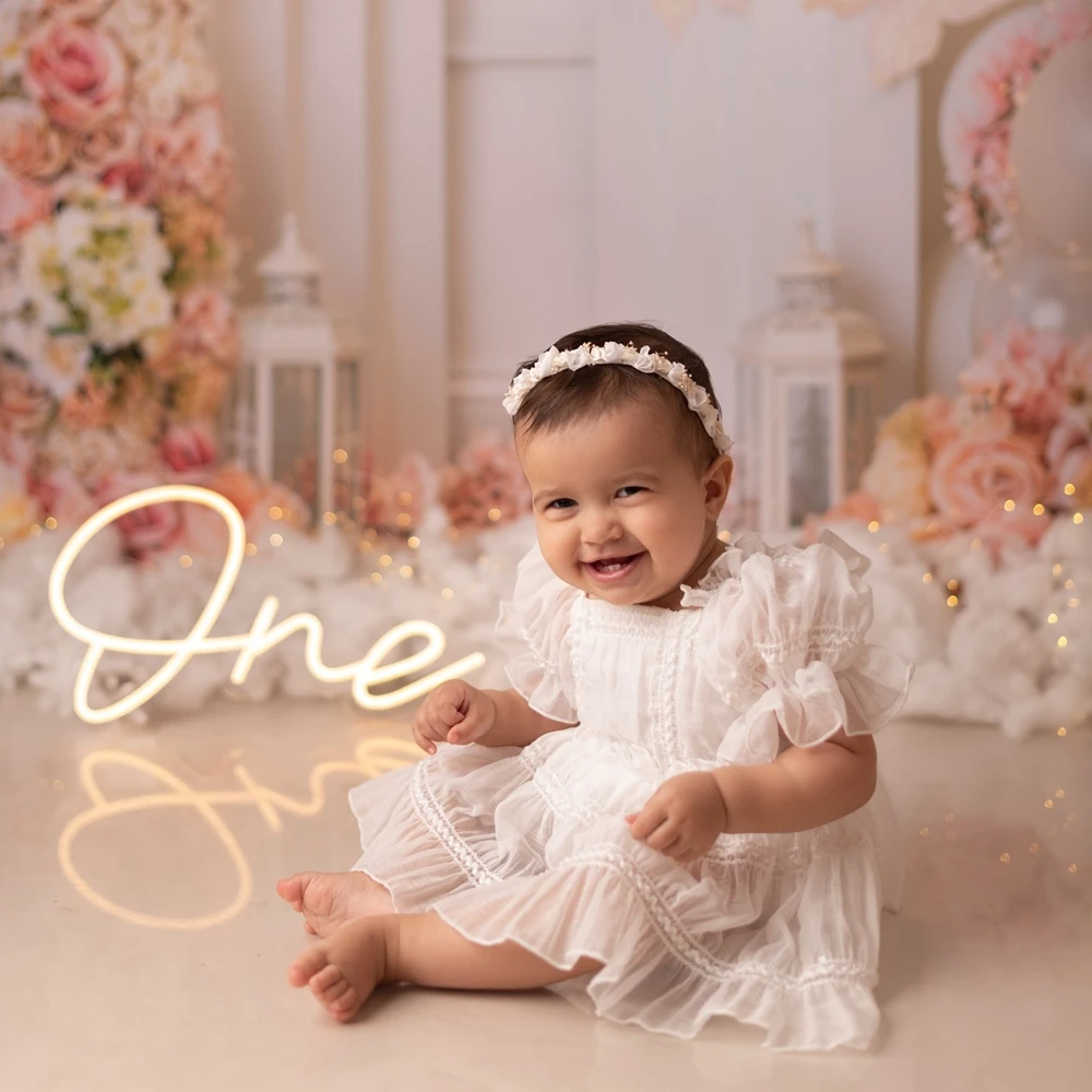 White Layered Ruffle Tutu Dress Baby Girl 1 Year Old Newborn Style Photography Props Infant Photoshoot Clothes 1st Birthday