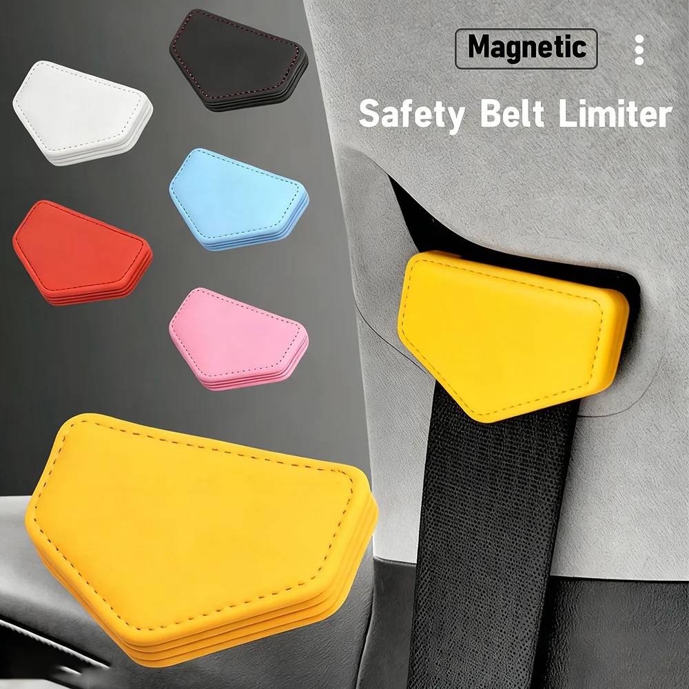 Car Universal Seat Belt Limiter PU Comfort Adjustable Seat Belt Fixer Clip Stopper Car Accessories Interior for All Vehicles