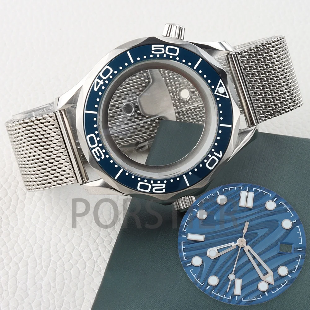 boitier-de-montre-en-acier-inoxydable-41-mm-avec-cadran-nh35-bracelet-maille-milanaise-compatible-seamaster-300-mouvement-nh35-nh36-aiguilles-lumineuses-31-mm-piece-de-montre