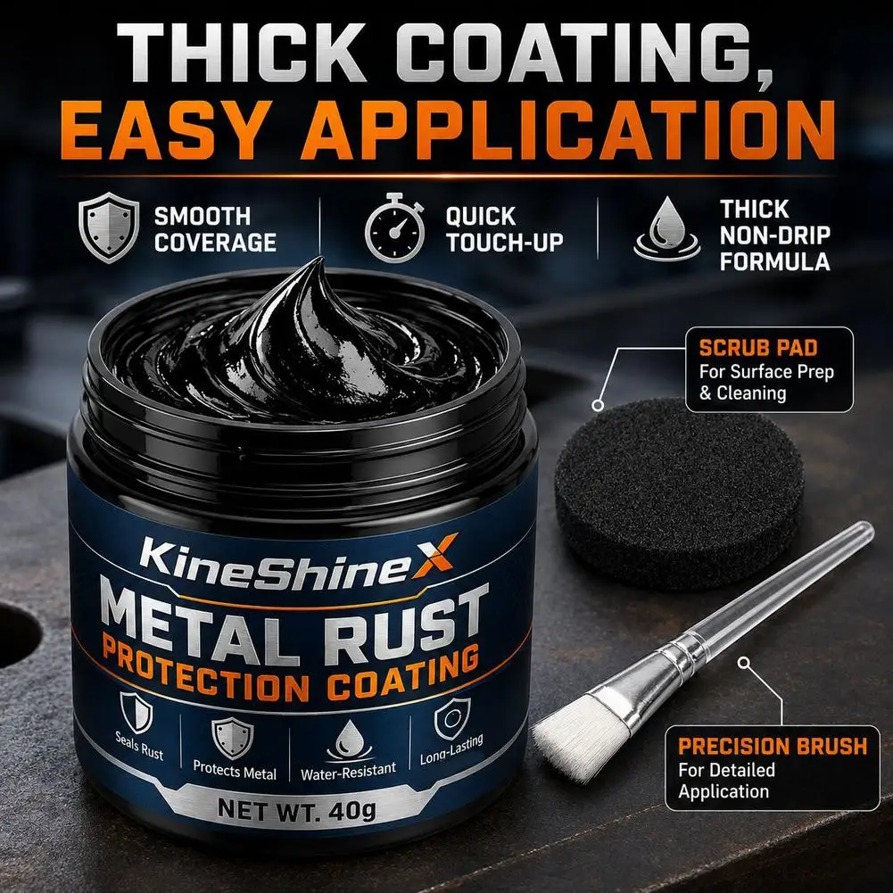 Metal Rust Protection Coating 40g Black Paste Anti-Corrosion Repair Paint For Iron Railings Garden Tools Hardware Maintenance