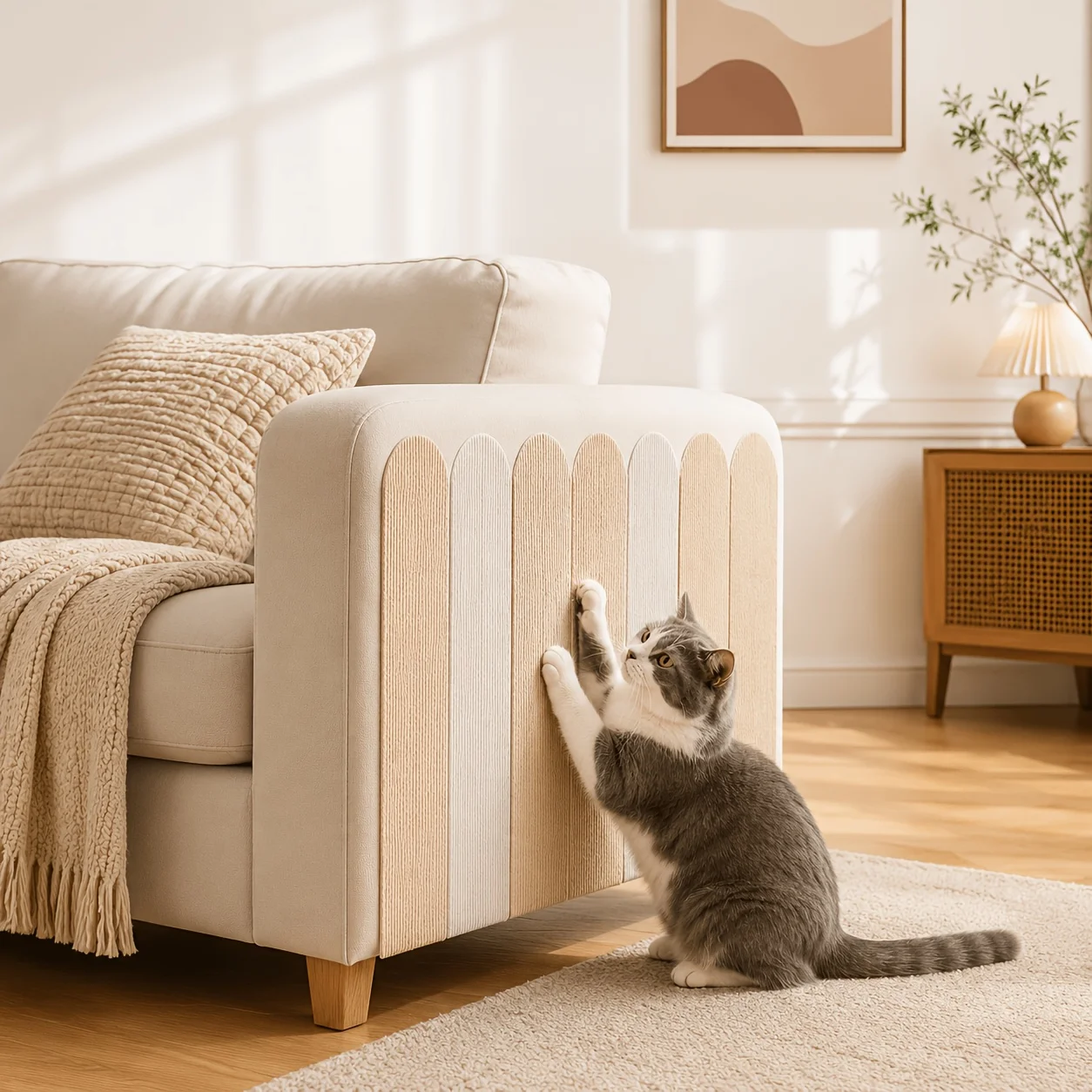 4 Stück Selbstklebende Katzen-Kratzbretter Geeignet für Wände - Geeignet für Möbel, Türen, Bettgestelle, Schränke – Detail 5