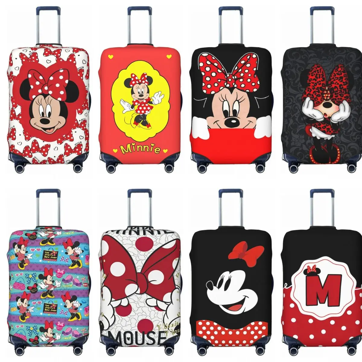 미키 미니 마우스 레드 여행 가방 커버, 비행 미키 마우스 동물 만화, 실용적인 수하물 용품, 여행 보호대