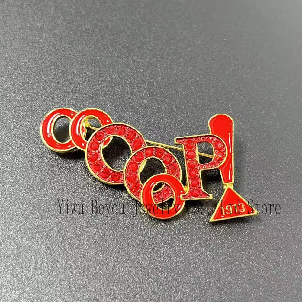 Gold-Plated Delta Red Rhinestone 