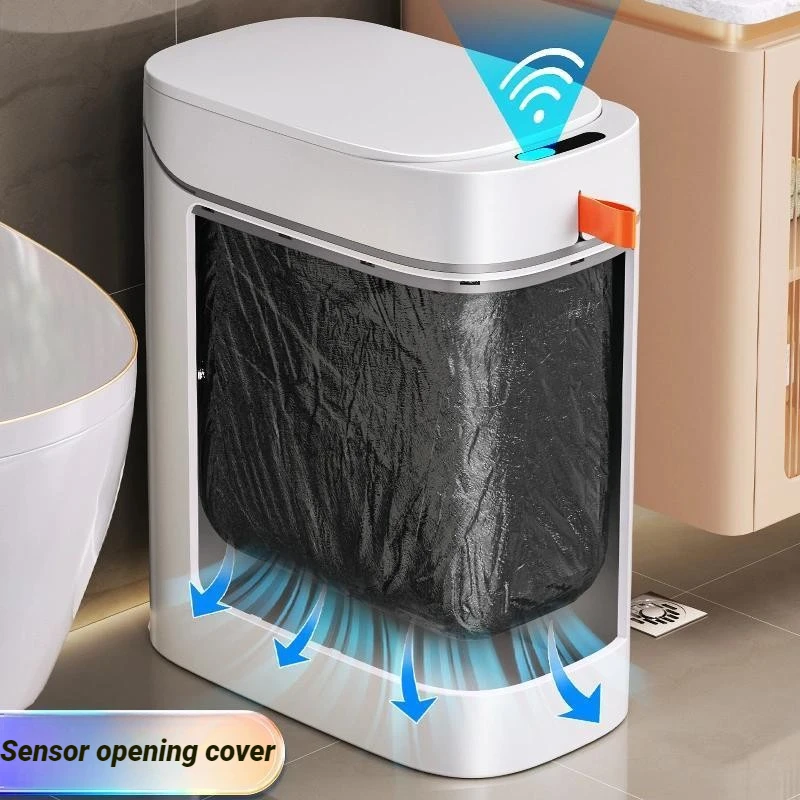 Smart Trash Can with Lid - Infrared Sensor JOYBOS Hands-Free Garbage Automatic Bagging Induction Waterproof For Home Supplies