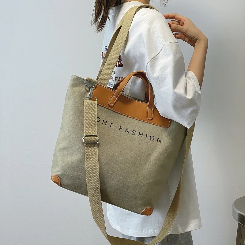 Korean Version Handbag Women Tote Bags Casual Commuter Shoulder Bag Female Ins New Fashion Ladies Messenger Canvas Large Bag