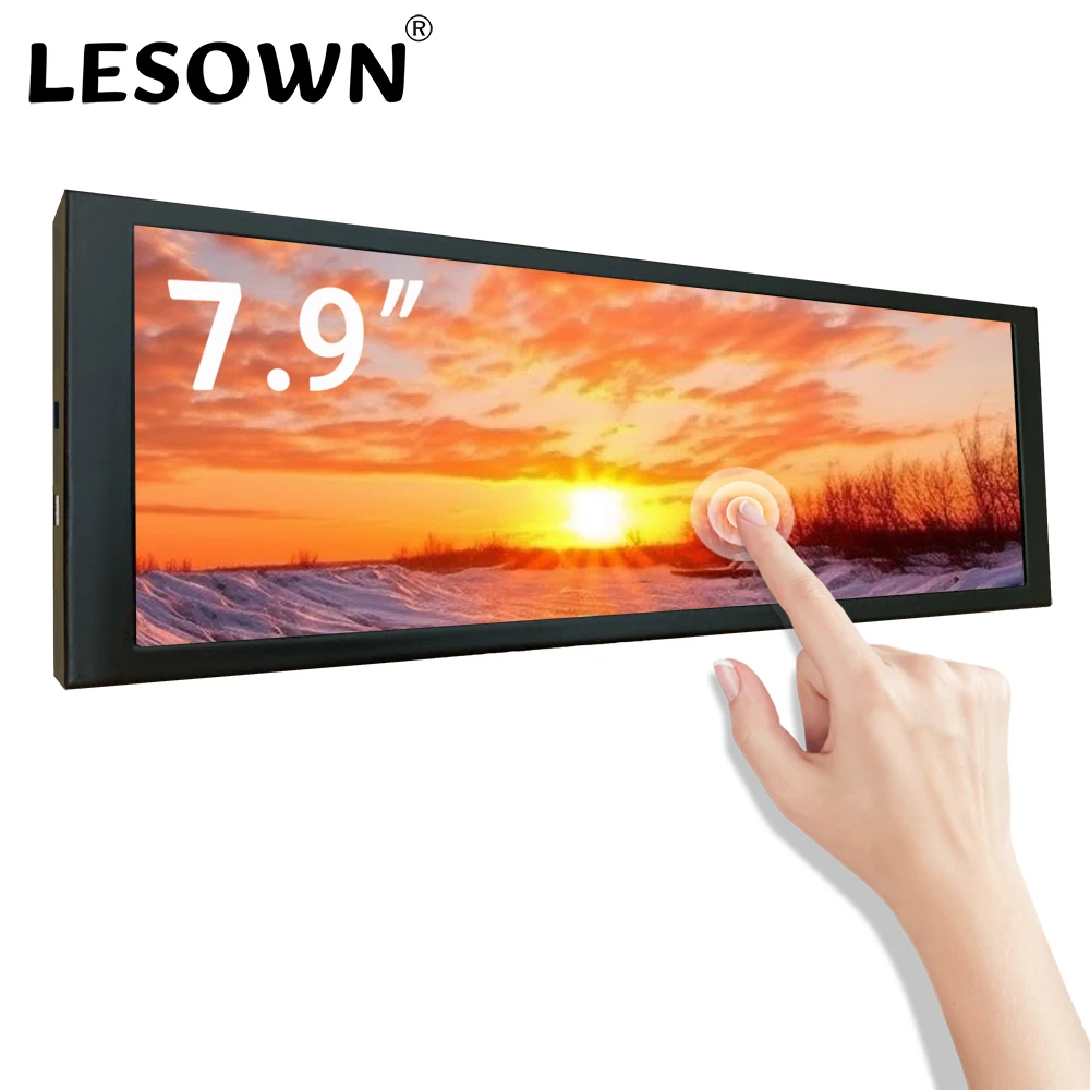 LESOWN 7.9 inch Long Bar mini Portable Touch Screen Monitor IPS 400x1280 Laptop PC Windows RPi LCD Secondary Advertising Display