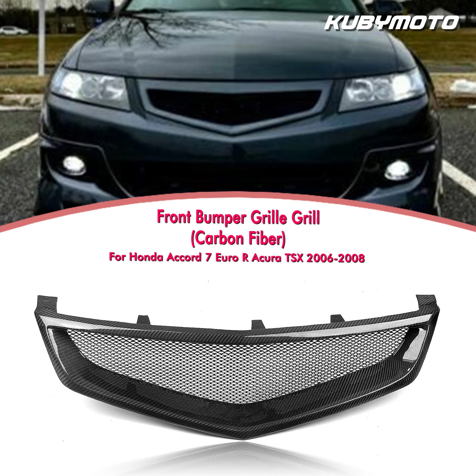 For Honda Accord 7 Acura TSX Type S Euro R CL9 2006-2008 Car Front Grille Grill Bumper Hood Mesh Grid