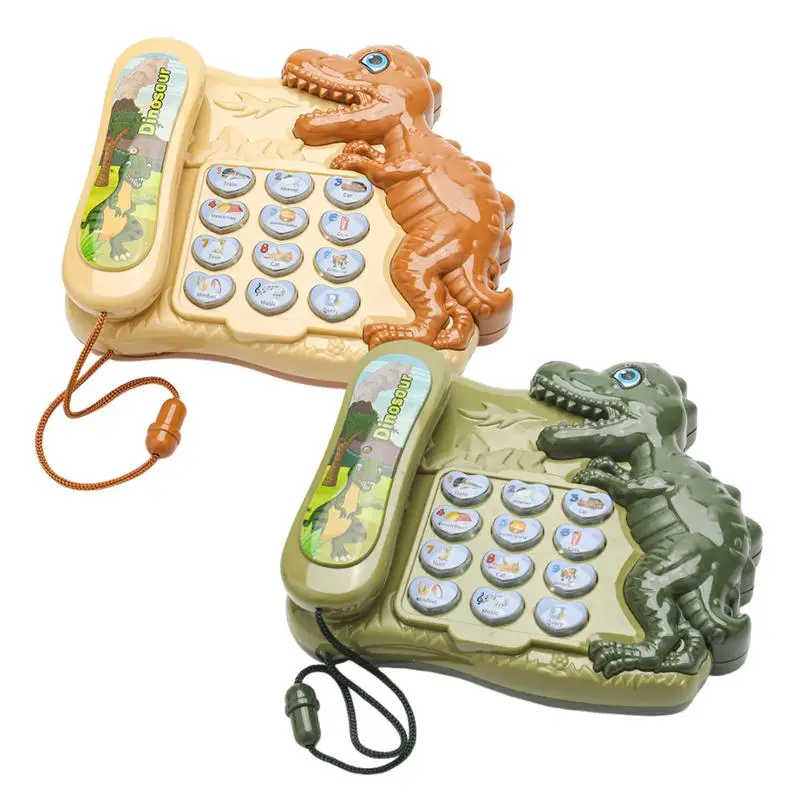 Teaching Telephone for Kids Cartoon Dinosaur Early education Toy Telephone Engaging Phone Toy Letter & Number Learning Fosters