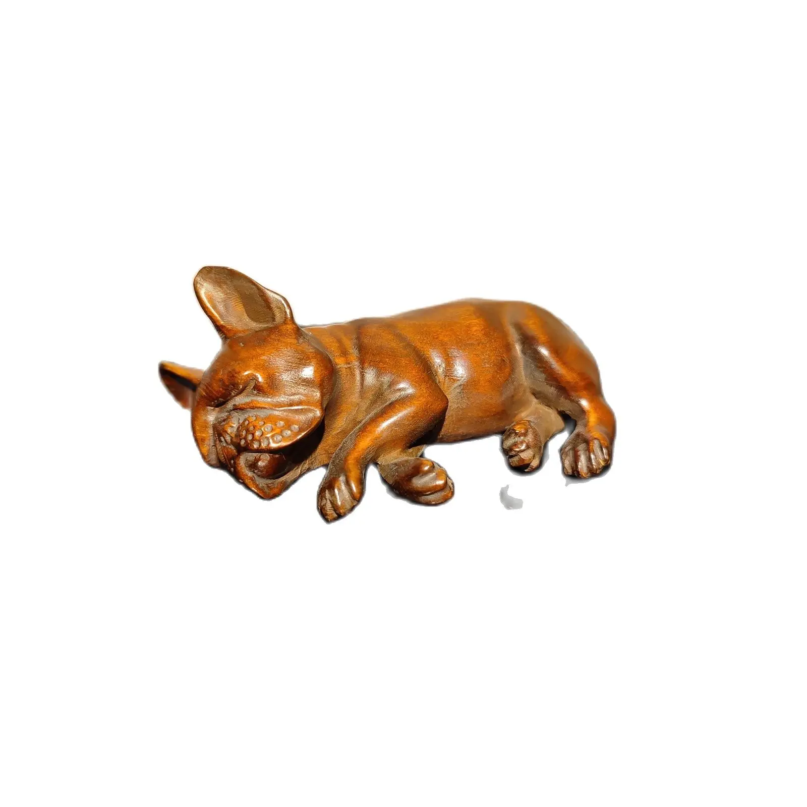 vintage carved wooden naughty little dog statue wood mini gift home desk decor sculpture statue desk Study souvenir