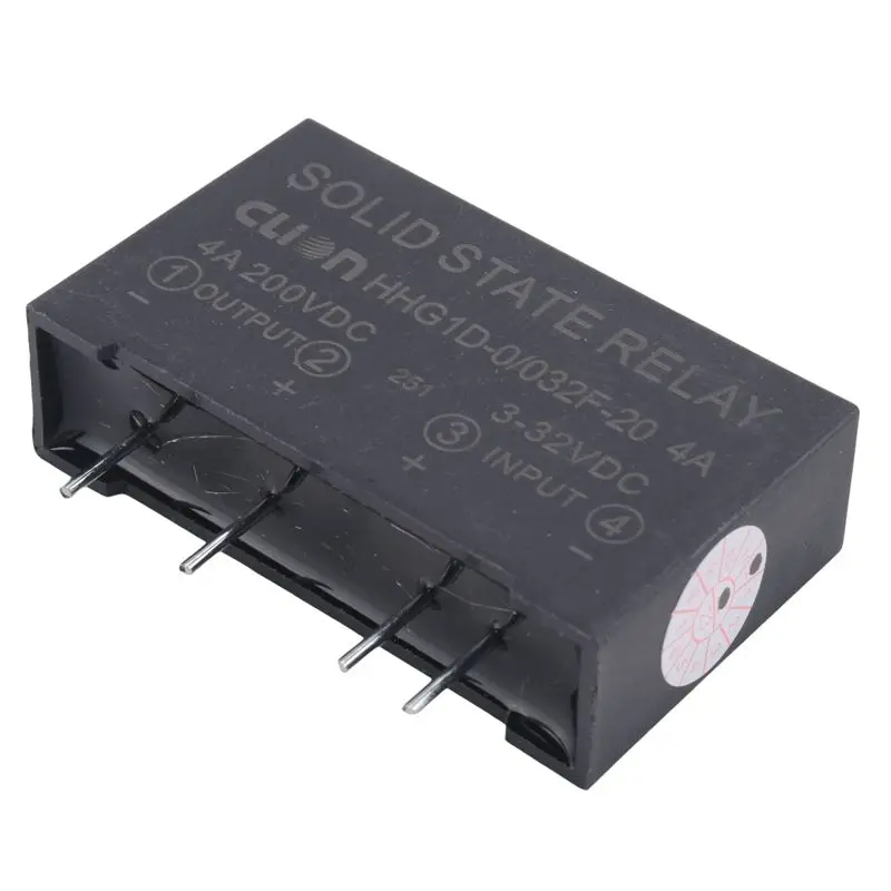 ASMA-Input 3-32V DC Output 4A 200V DC 4 Pin PCB Solid State Relay HHG1D-0/032F-20