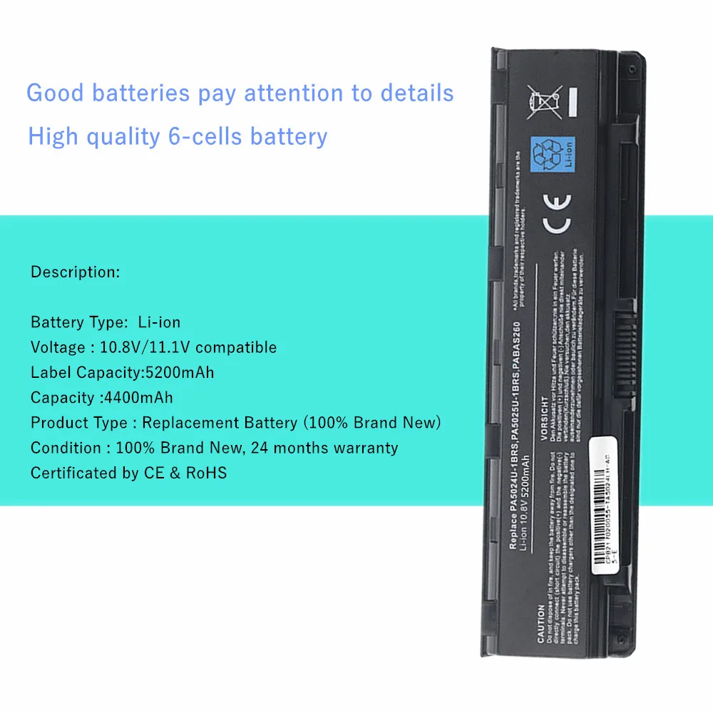 Laptop Battery For Toshiba Satellite L70 L800 L830 L840 L850 L870 L875 L875D M800 M840 P800 P840 P850 P870 P875 Pro C800