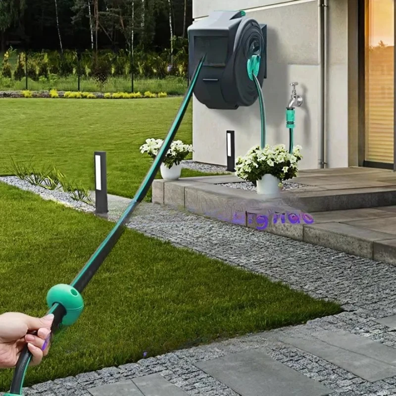 Wall Mounted Automatic Hose and Reel Flexible Irrigation System High Pressure Washer Water Retractable Garden Hose Reel