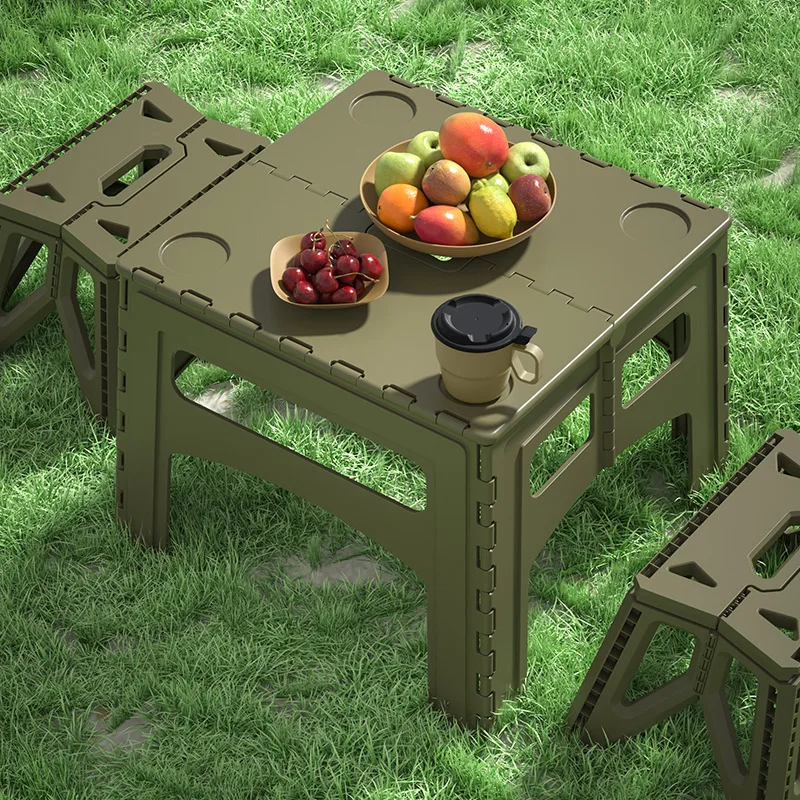Outdoor Folding Table Portable Picnic Table Chair Lightweight Collapsible Fishing Stool For Travel Beach Hiking BBQ Supplies