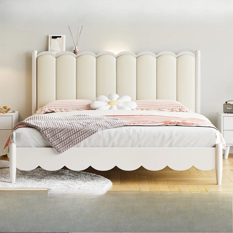 

European Simple Bed Design Baby Beauty Sun Simple European Bed Safe Sleeping Girls Luxury Modern Wooden Beliche Salon Furniture