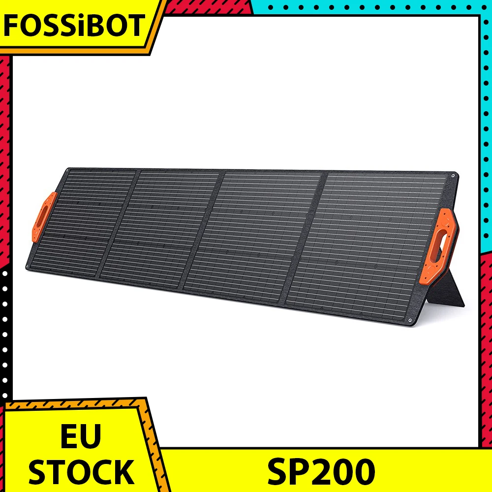 FOSSiBOT SP200 18V 200W Foldable Solar Panel, 23% High Efficiency Monocrystalline Solar Cells for Power Station Waterproof IP67