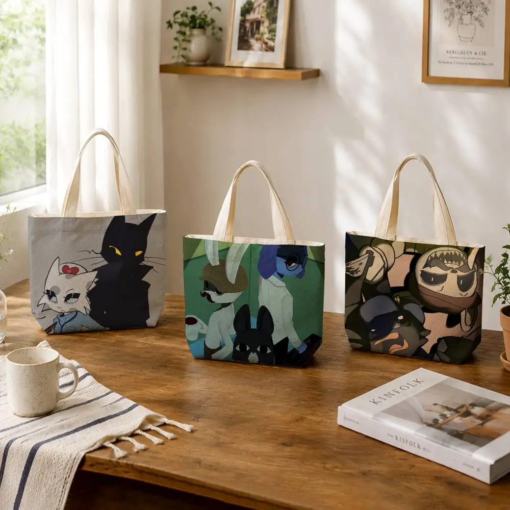 Animal GAME H-Hospital Large Capacity Cotton Polyester Zipper Tote Bag Daily Shopping Shoulder Handbag