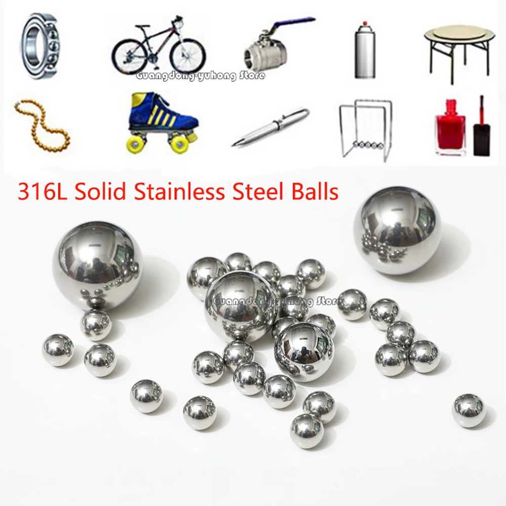 316L Stainless Steel Ball Dia 1.588 1.8 2.778 20.638 28.575 38 50.8 55 70mm High Precision Bearing Antirust Solid Steel Balls