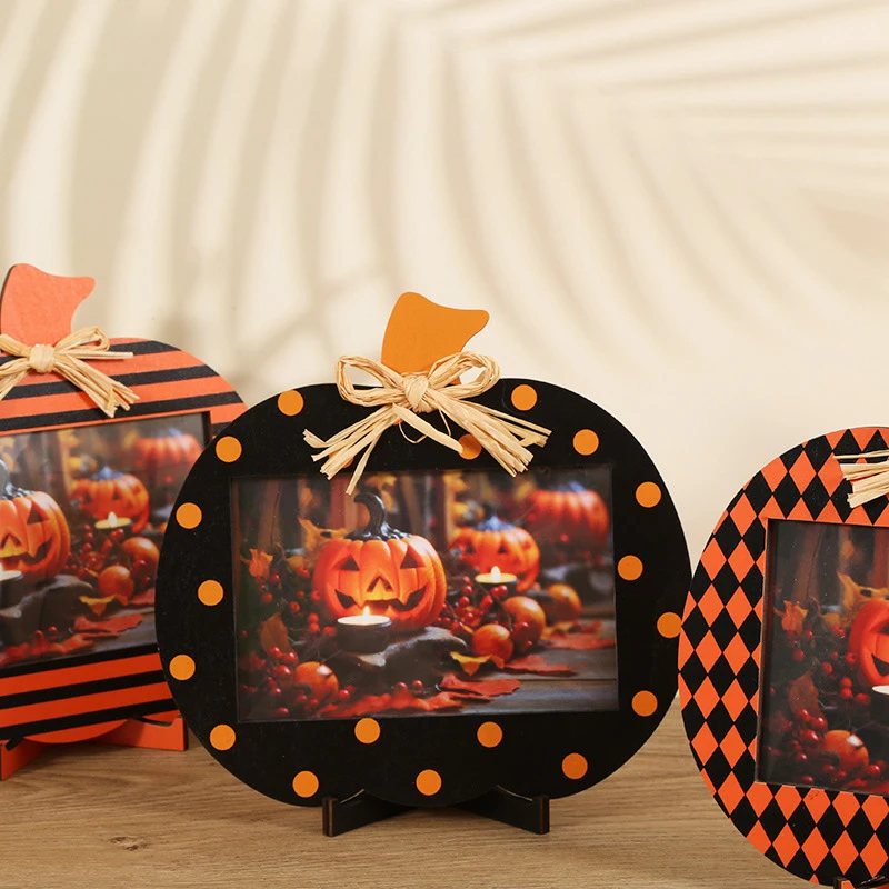 Halloween Wooden Photo Frame Ornament Perfect Party Decor And Photo Prop - Festive Durable Ideal For Halloween Celebrations