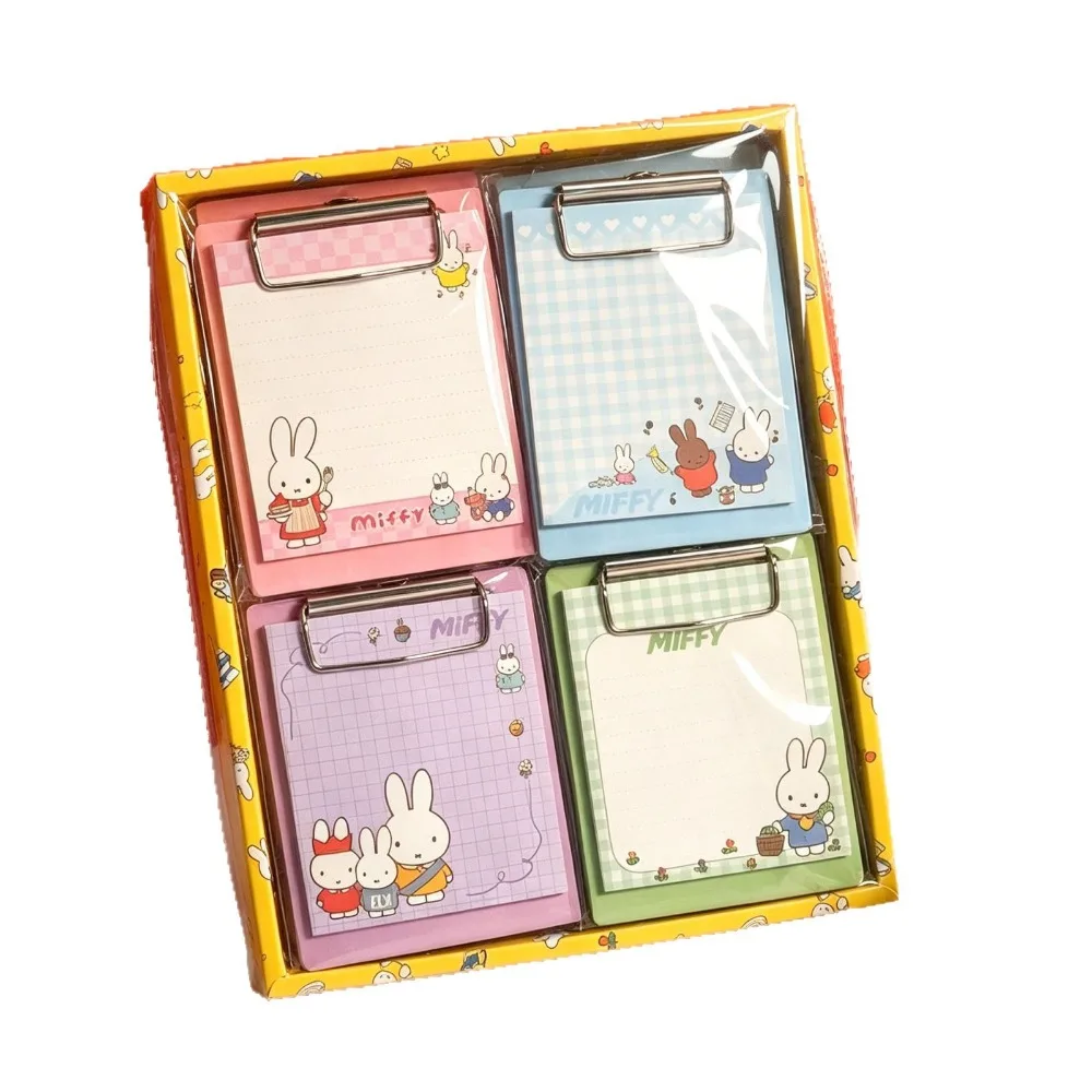4PCS Miffy Kawaii Small Clamp Pad Notebook Cartoon Colored Pages Notebook Notes Student Office Notes Message Notes Cute Gift Toy - view 6