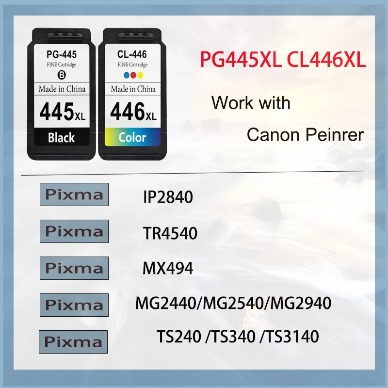 Compatible PG-445 PG445 CL-446 XL Ink Cartridge for Canon PG 445 CL446 for Canon PIXMA MX494 MG2440 MG2940 MG2540 MG2540S IP2840