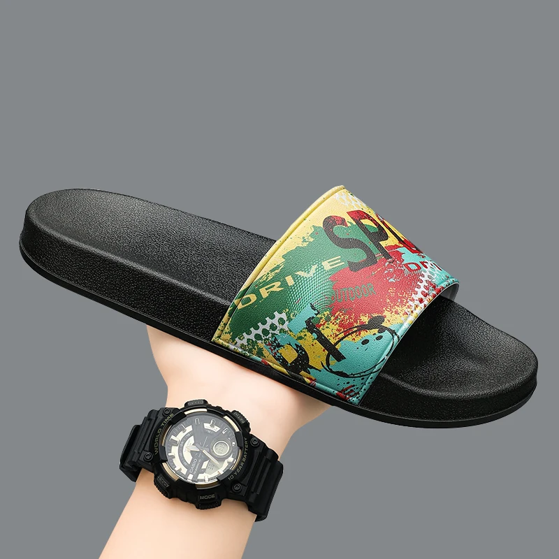 

Summer Men Women Non‑Slip Indoor Household Slippers Lightweight Wear‑Resistant Outdoor All‑Match Slide Sandals Beach Slippers