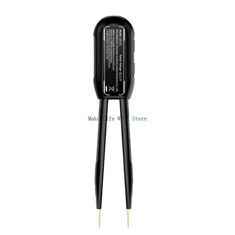 Circuit Troubleshooting Meter with Integrated Tweezer Contacts, Resistance, Capacitance, and Inductance Measurement, and