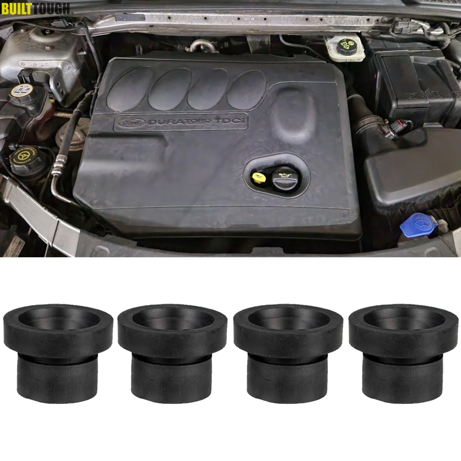 4X Rubber Engine Cover Grommet Buffer Mount Bush Stopper Engine Bonnets Gaskets For Volvo C30 V70 C70 S40 V50 S80 2007 2008 2009