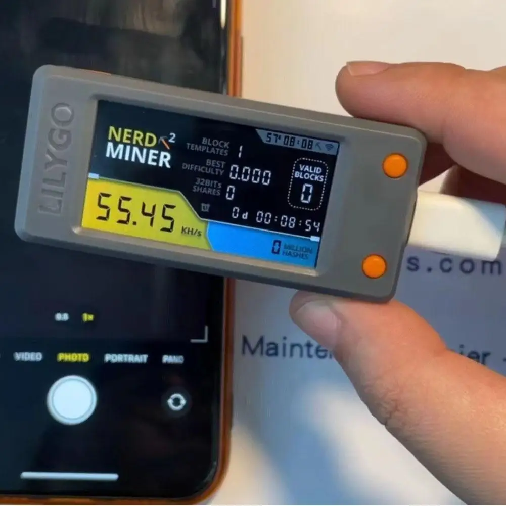 

Bitcoin NerdMiner V2 BTC Nerd Miner T Display S3 78KH/S Solo Model Nerd Miner BTC Lottery Miner Support Type-c Smart Display