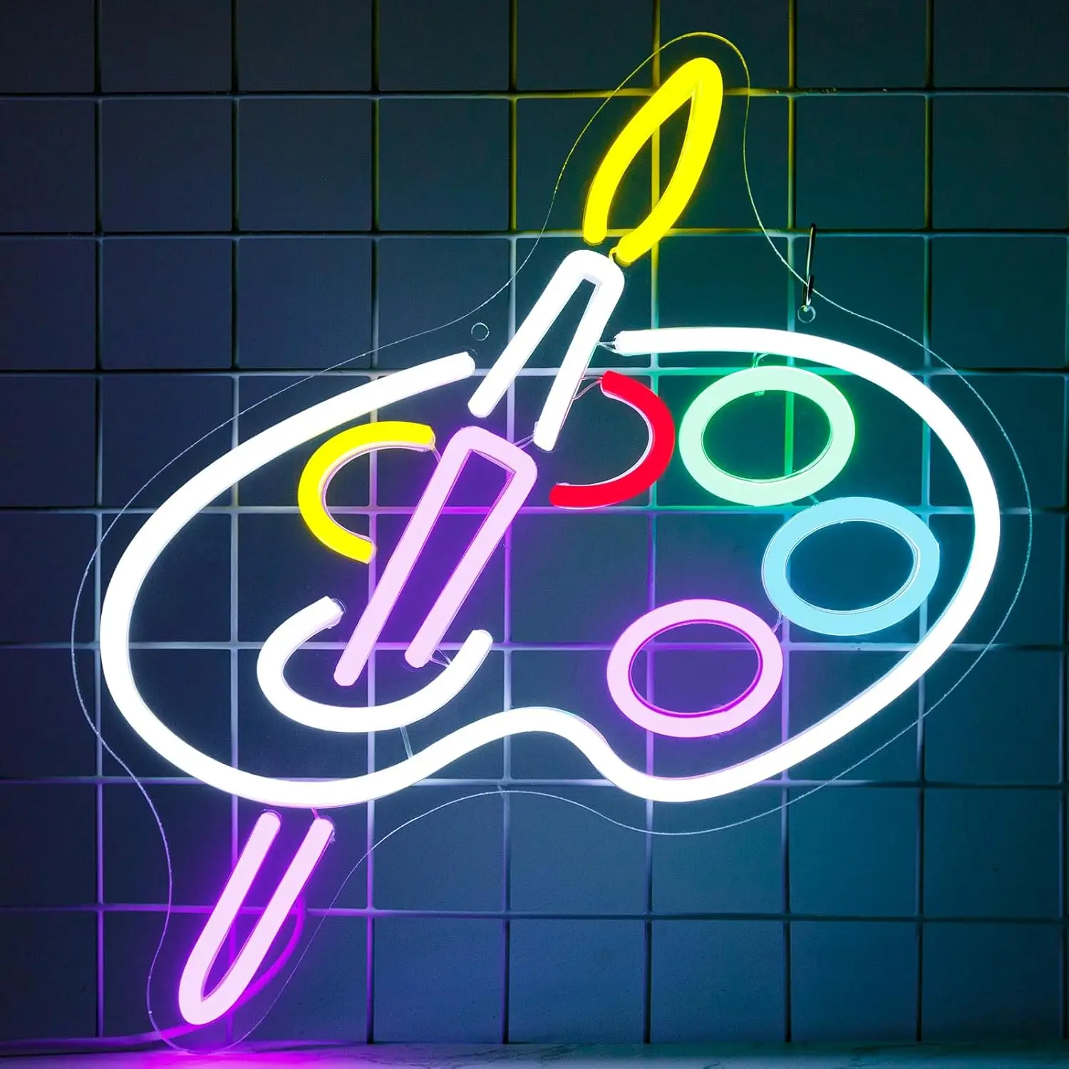 

Палитра для рисования, неоновая вывеска, USB-питание, искусственная неоновая лампа для студийной фотосъемки, картина для детской стены, Декор для стен, подарок художника