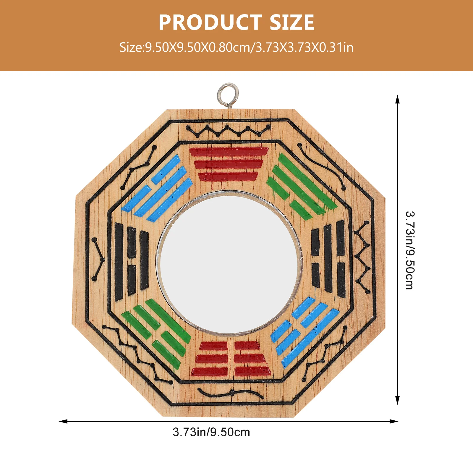 تاي تشي ثمانية مخططات مرآة طرد الأرواح الشريرة زخرفة المنزل نعمة جدار المنزل تزين خشبية فنغ شوي ديكور الأرواح الشريرة طرد الأرواح الشريرة